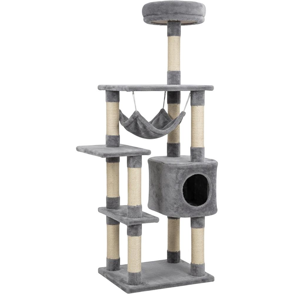 Wcwo Multi-Level Cat Tower 118 cm Gray with Condo and Hammock - Product view